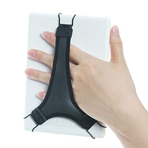 TFY Uchwyt na pasek ręczny uchwyt na palec z miękkim poliuretanem, kompatybilny z czytnikami e-booków Kindle 6" / Kindle Paperwhite/Kindle Voyage/Kindle Oasis/NOOK GlowLight Plus (czarny)