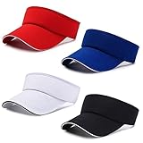 Airsnigi 4 Pieces Sports Sun Visor Hats for Women UV Protection Adjustable Sun Visor Caps for Women
