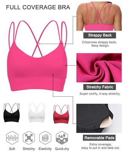 Image of MotoRun Bralettes for Women, Strappy Sports Bra Push up Bralette Sexy Bras Rave Top
