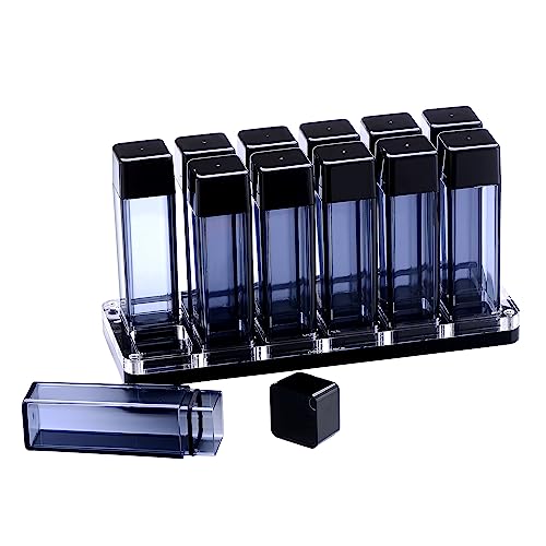 Image of Normcore Single Dose Coffee Bean Storage Containers - 12 Tubes Espresso Bean Cellars with Stand & Hopper - One-Way Exhaust Valve - Capacity 25-28g - Lt Smoke Grey