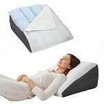 Neulriscn Bed Wedge Pillow, Memory Foam Triangle Pillows, Dual Layer Wedge Pillow Support Cushion for Sleeping Upright, Incline Cushion for Sitting Up in Bed, Back Support Pillows for Snoring, Reading