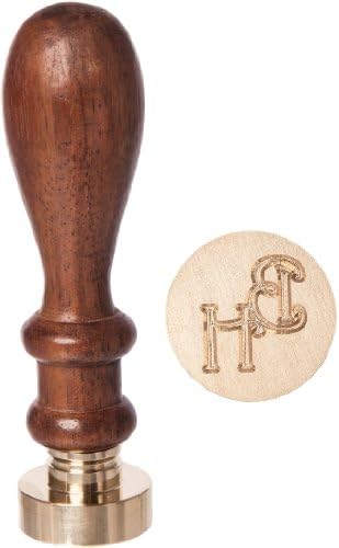 Personalised Wedding Initial Letter Wax Seal Stamp 25mm with 2, 3 or 2 with a & Initials, Harrington Font, Wax Seal