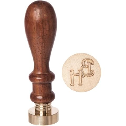 Personalised Wedding Initial Letter Wax Seal Stamp 25mm with 2, 3 or 2 with a & Initials, Harrington Font, Wax Seal Cover