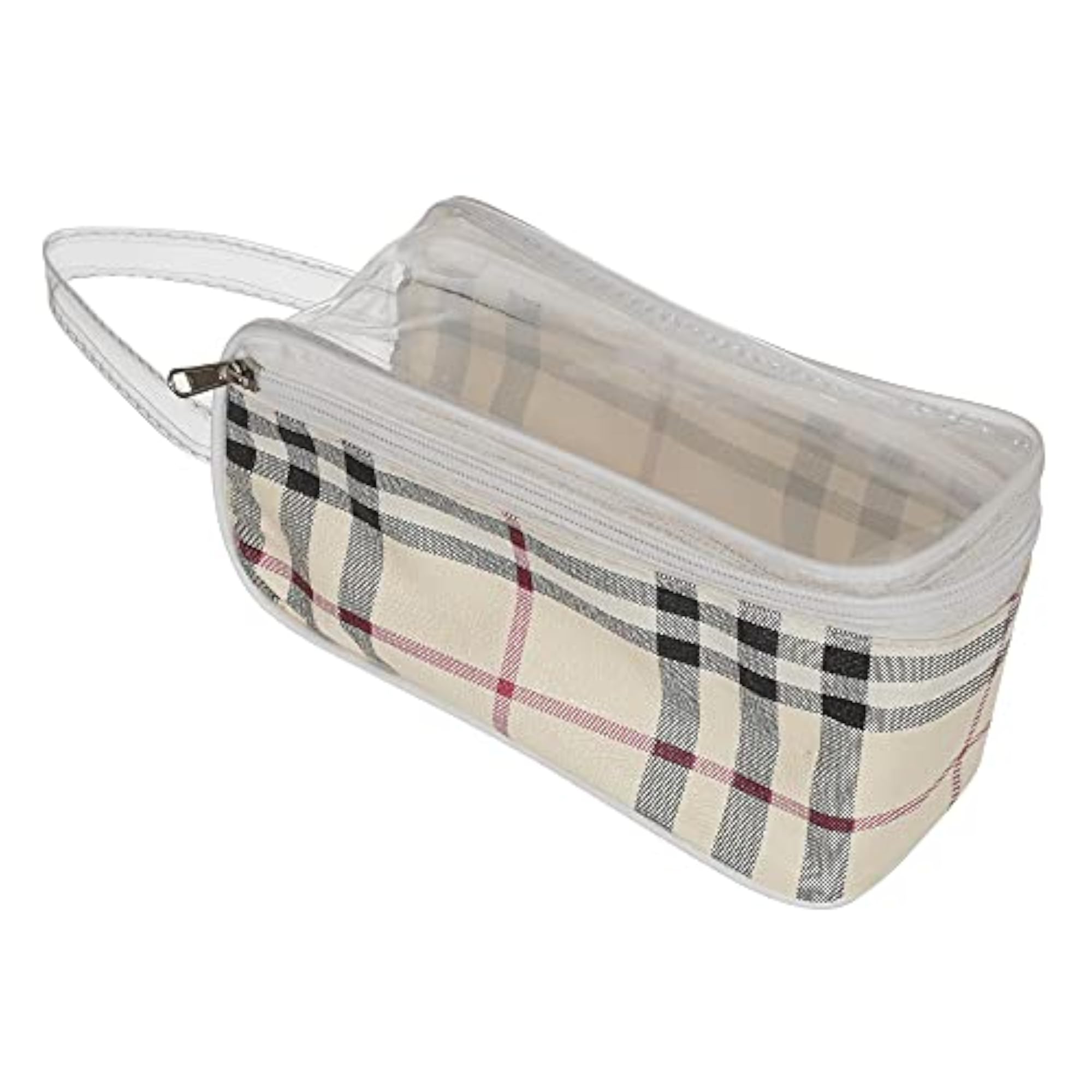 Plastic Box Vanity Travel Toiletry Bag, Set of 2, Cream