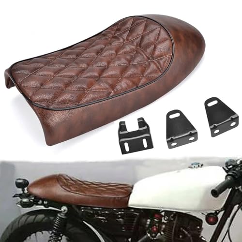 Selle à bosse custom rétro noire pour projet de restauration Suzuki CB650