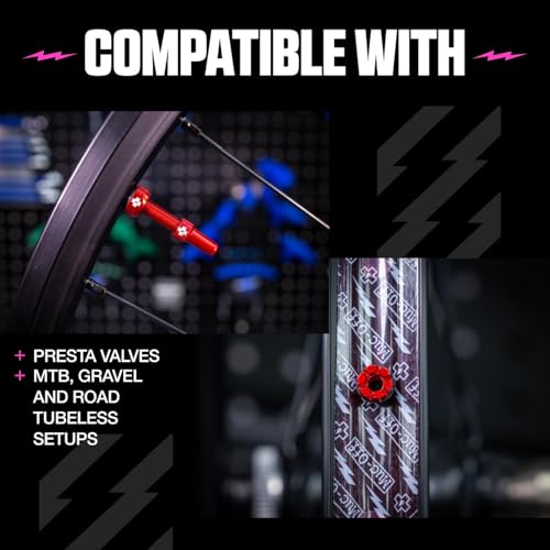 Muc-Off Valvole Presta Rosse, 44 Mm - Valvole Tubeless Per Bici, Con Strumento Smonta Valvola Incluso - Di Alta Qualità E Senza Perdite - 4