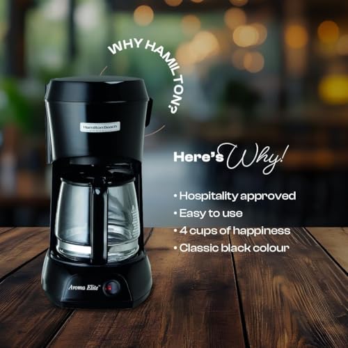 Image of Kaapi Solutions 4 Cup Coffee Maker, Drip Brew Machine with V60 Filter, Compact & Easy to Use, Black