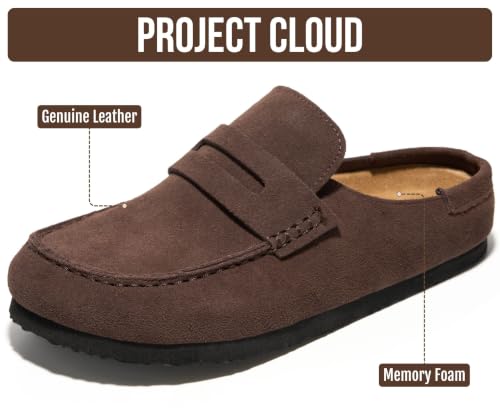 Image of Project Cloud 100% Genuine Leather Clogs for Women Footwear 2026 | Memory Foam Insole Womens Clogs; Non-Slip Outsole Mules for Women Footwear; Lightweight Women's Mules & Clogs Fall Shoes