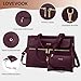 LOVEVOOK Laptop Tote for Women - 15.6 Inch Professional Leather Computer Briefcase, Waterproof Shoulder Bag, Large Capacity Business Teacher Office Bag, Crossbody Purse - Fuchsia