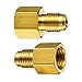Mudder 4 Pcs 6015 R134A Brass Refrigerant Tank Adapter to R12 Fitting 1/2 Female to 1/4 Male Flare Valve Core and 6014 Vacuum Pump Adapter 1/4 Inch Flare Female to 1/2 Inch Male