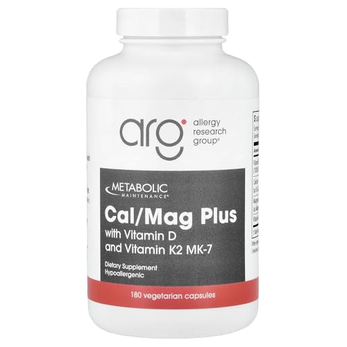 Metabolic Maintenance Cal/Mag Plus with Vitamin D3 & K2 MK-7-2:1 Calcium Magnesium Citrate Formula - Supports Bone Strength & Calcium Utilization - High Absorption - 60 Servings - 180 Capsules