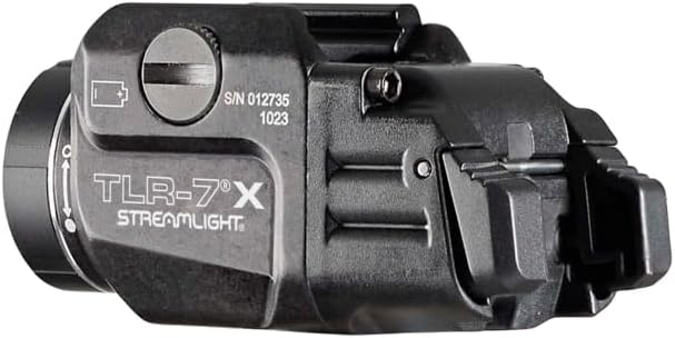 Streamlight TLR-7X Weapon Light, 500 Lumens, High Switch, CR123A Lithium Battery, Key Kit, 69423