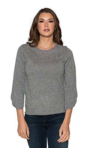 Velvet by Graham & Spencer Makayla Ultra Soft Gathered Sleeve Sweater (S) Heather Grey Velvet by Graham & Spencer Makayla Ultra Soft Gathered Sleeve Sweater (S) Heather Grey