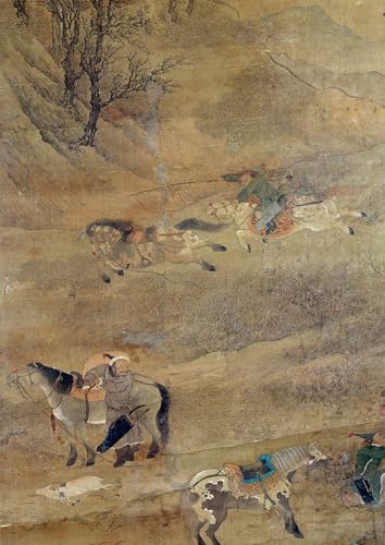Impressions d'art mural de Zhao Mengfu avec finitions vintage premium pour salon de prestige