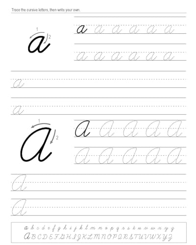 Cursive Handwriting Workbook for the Visually Impaired: Large Print Cursive Writing practice for Low Vision Learners - Image 3