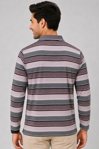 Image of SANE ORIGINALS Men's Full Sleeve Polo T-Shirt with Pocket, Premium Cotton Blend Collar Neck Tee