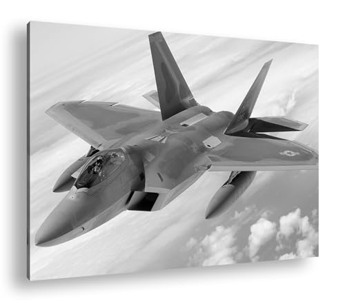 Avion militaire au-dessus des nuages en impression numérique HD