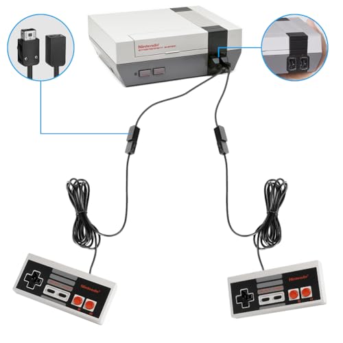 AXFEE 2 Piezas Cables de extensión Aplicabilidad con Nintendo NES Classic Mini Edition Controlador, 3 m Cables Extensibles para Wii Remoto y Wii Nunchuck Controlador, Negro - imagen 5