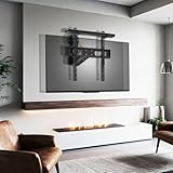 Yegosh Motorized Pull Down TV Mount with Speaker Bracket Over Fireplace, Electric Height Adjustable Wall Mount for 32-70' TV up to 77lbs, Full Motion Swivel & Tilt, Remote Control, Max VESA 600x400mm