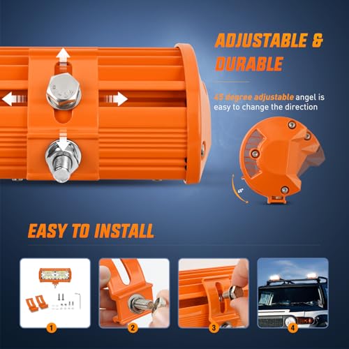 image for Nilight LED Light Bar 2PC 6.5Inch 120W Flood Spot Combo Triple Row Dri