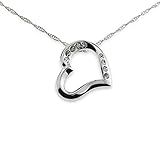 Silver Heart Necklace Crystal Pendant Fashion Designer Jewelry Best Gift for Mother's Day Anniversary