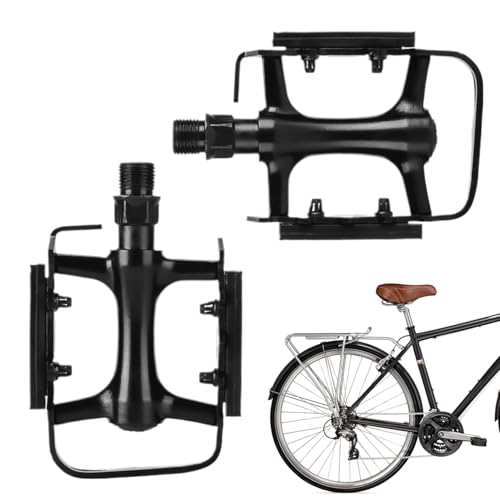 Flache Pedale | Packung mit 2 Streckenpedalen, Fahrradzubehör, Lichtwanne 14 mm, Fußstütze für Wanderungen und Falten