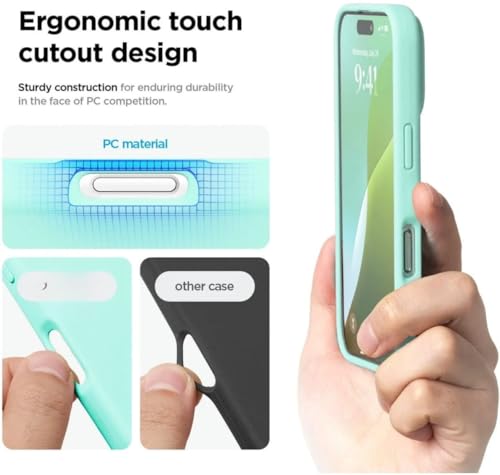 Image of Premium Liquid Silicone Case for iPhone 16 (6.1 Inch) - Slim Full Body Protective Back Cover with Soft Microfiber Lining, Anti-Slip Grip Scratch Resistant Phone Case(Sea Green)