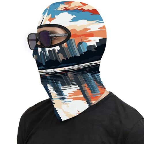 Pasamontañas para hombres y mujeres con impresión de Chicago Skyline, máscara facial térmica para clima frío, equipo para motocicleta, máscara de esquí de invierno para mujeres y hombres miniatura 4
