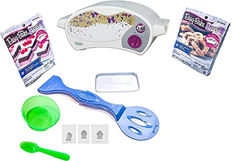 Easy Bake Ultimate Oven Baking Star Edition + 2 Oven Refill Mixes + 2 Sweet Treats Tasty Oven Recipes + Mixing Bowl and Spoon (5 Cake Refill + Party Pretzel Dippers Refill + Sweet Treats Recipe Cards