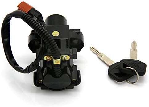 Ignition Switch and Ignition Key for Honda NC700X 2013-2017, CBR500R 2015-2017, CB500X CB500R CB500F 2014-2017, CB650F CBR650F - Push Button, Manual Operation, Black