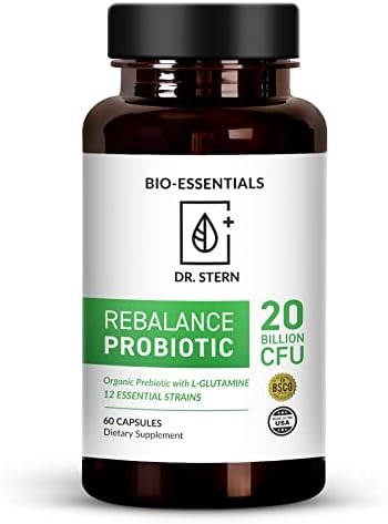 Rebalance Probiotic Supplement - Dr. Ian Stern Formulated - for Superior Digestion & Immunity – W/Organic Prebiotic & L-Glutamine - 20 Billion CFU - 60 Capsules
