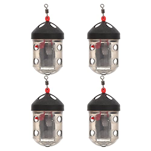 ARTSEWPLY 4Pcs Fishing Bait Cages Lightweight Portable Bait Thrower for Carp Fishing Efficient Bait Release Transparent ?mm Fishing Accessory for Outdoor Use