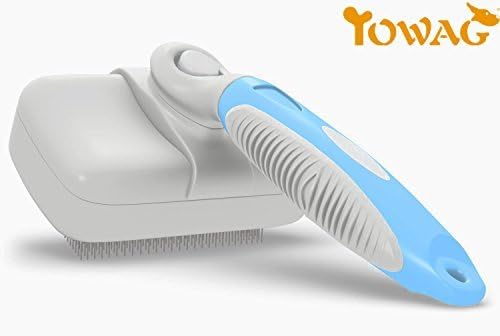Yowag Pet Grooming Brush for Dogs and Cats with Self-cleaning Function - Ergonomic Soft Grip Handle for Comfortable Use - Removes Loose…