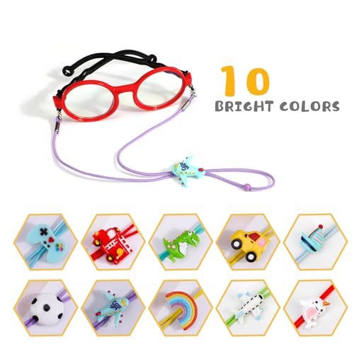 Hifot Junge Brillenbänder 10 Stück, Multifunktionales Brillenkette Einstellbares Maskenkette, Sonnenbrillenband Brillenkordel Sport