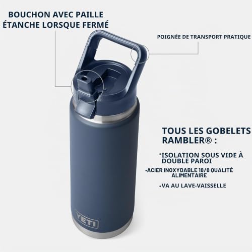 YETI Rambler C Straw Bottle, Stainless Steel Vacuum Ins...