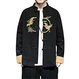 Veste de style chinois Tang Costume Manteau Vintage Homme Veste Dragon Motif Veste Col Montant Blazer Grenouille Manteau Bouton Jacquard Tang Costume Coton Lin Haut Réversible Tang Suit Performance Tenue Ramie Haut Ample Cardigan Simple Boutonnage Veste Décontractée Jeune Veste Hanfu Ouvert sur le Devant Manteau Ample Manteau Printemps et Automne Manteau Automne et Hiver Manteau Coton Lin Tang Costume Velours Côtelé Blazer Épais Chaud Style Vintage Chinois