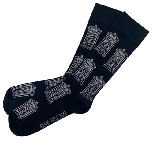 Scificollector Multi Tardis Print Doctor Who Crew Chaussettes Bleu marine Taille 39-45, bleu marine, taille unique