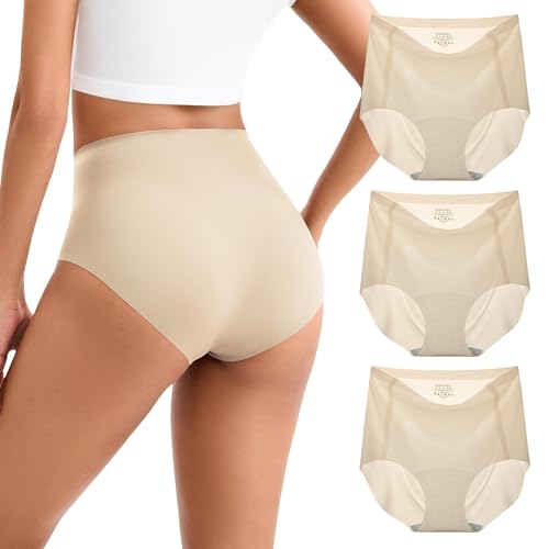 INNERSY Women's High Waist Seamless Underwear No Show Panties Full