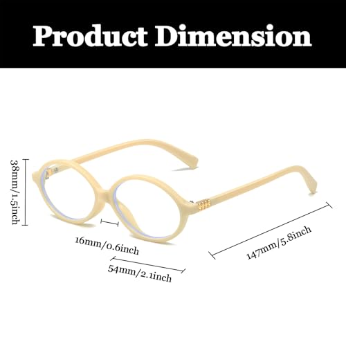 LJCZKA Oval Blue Light Glasses for Women Men Computer Glasses Oval Frame Anti Eyes Strain Headache Unisex for Reading Texting Gaming - Image 3