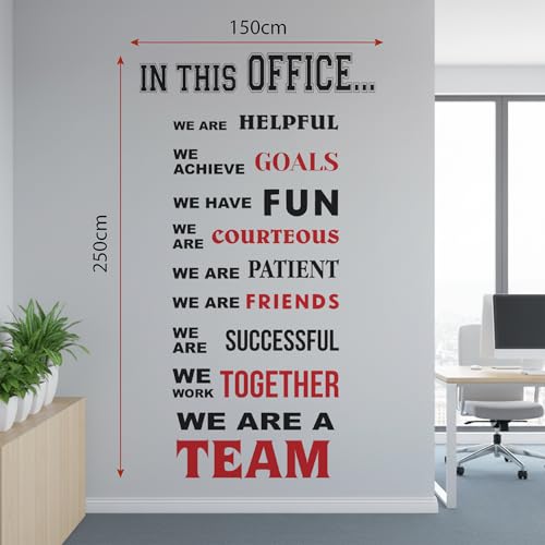 Image of Team - Work Together - Office - Motivation - Corporate - Business - Inspiration Quotes - Wall Sticker Decal (Multi Colour, Vinyl, Self-Adhesive) (Extra Large - 250 x 150 cm)