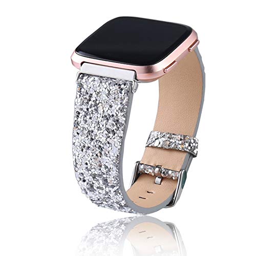 VILLCASE Pulseiras de Relógio de Couro Pulseira de Relógio Glitter Bling de Liberação Rápida Com Pul