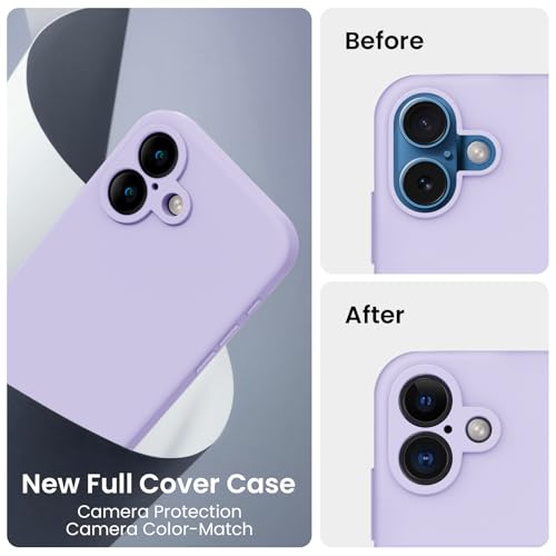 Image of FireNova Designed for iPhone 16 Case, Silicone Upgraded [Camera Protection] Phone Case, Soft Anti-Scratch Microfiber Lining Inside, 6.1 inch, Clove Purple