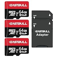 Micro SD Speicherkarten 64GB, microSDHC-Speicherkarte + SD-Adapter, Smartphones, Desktop-Computer und Drohnen, U1 C10 V10, Full HD und 4K UHD, TF-Karte 3er-Pack + 2 Adapter