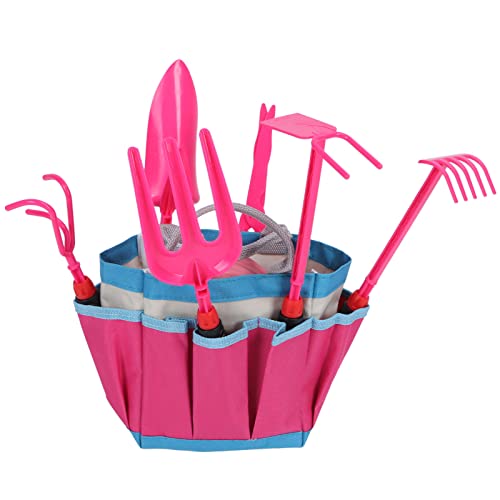Kit de jardinería para niños seguro contra arañazos con herramientas rosa