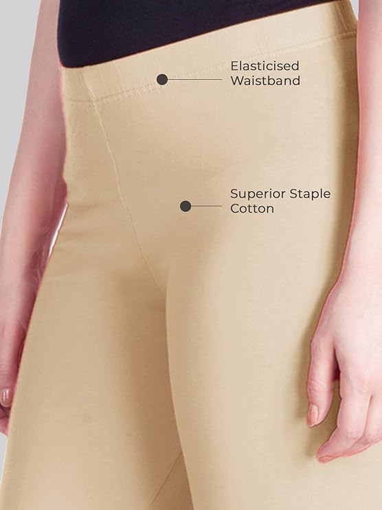 Image of Women Cotton Solid Belt Ankle Length Legging Four Way Lycra Leggings
