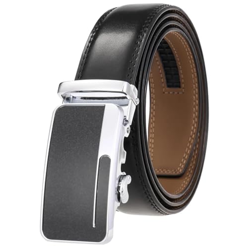 Ceinture pour homme en cuir véritable noir style professionnel et décontracté chic