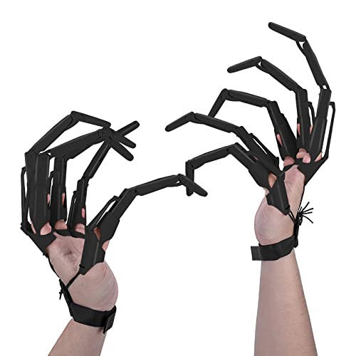 moonoom Halloween Articulated Fingers 3D Printed Flexible Articulated Finger Extension Wearable Scary Skeleton Bone Fingers