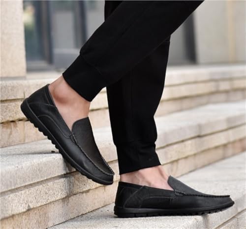 Loafers for Men Stitching Details Flat Heel Moccasins Shoes Leather Lightweight Comfortable Flexible Prom Slip On2