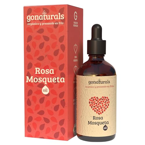 GoNaturals® Aceite Rosa Mosqueta para Cicatrices - 100% Puro, Orgánico y Prensado en Frío - 50ml - Reparación Completa: Mejora la Textura de la Piel y Revitaliza el Cabello