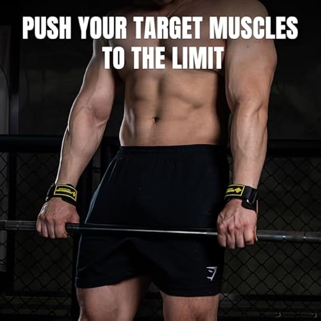 MANUEKLEAR Gym Straps Weight Lifting, Double Leather Lifting Straps for Men Deadlift with Cushion Wrist Loop, Gym Lifting Wrist Wraps for Weightlifting